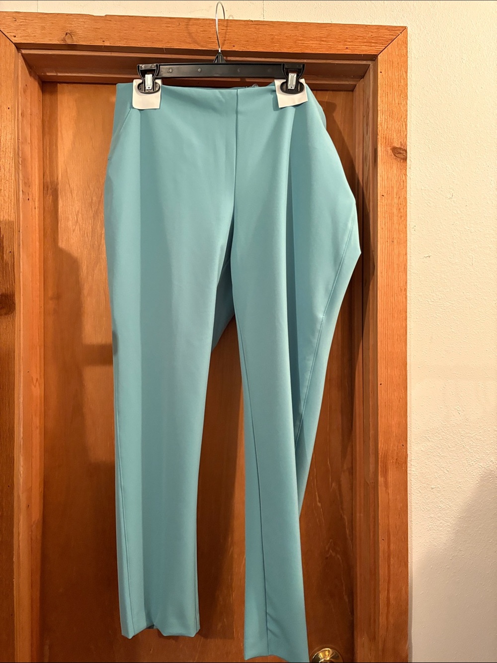 Tailored Straight-Leg Pants in Light Blue